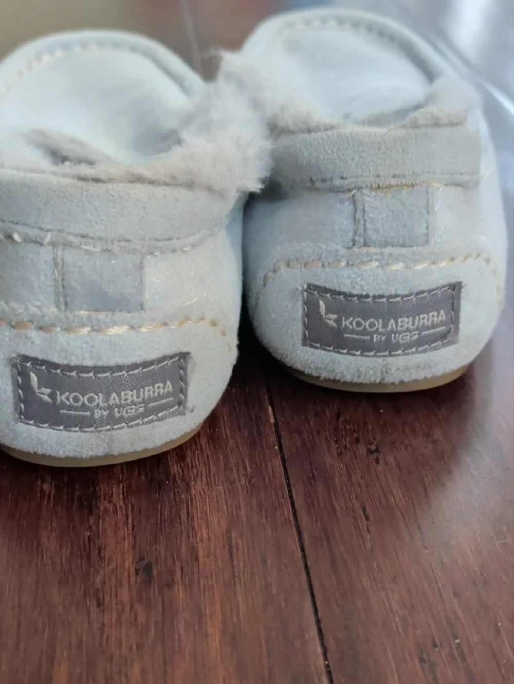 Koolaburra Plush Lined Moccasins — Light Blue, No Tag For Size-meauring Youth13